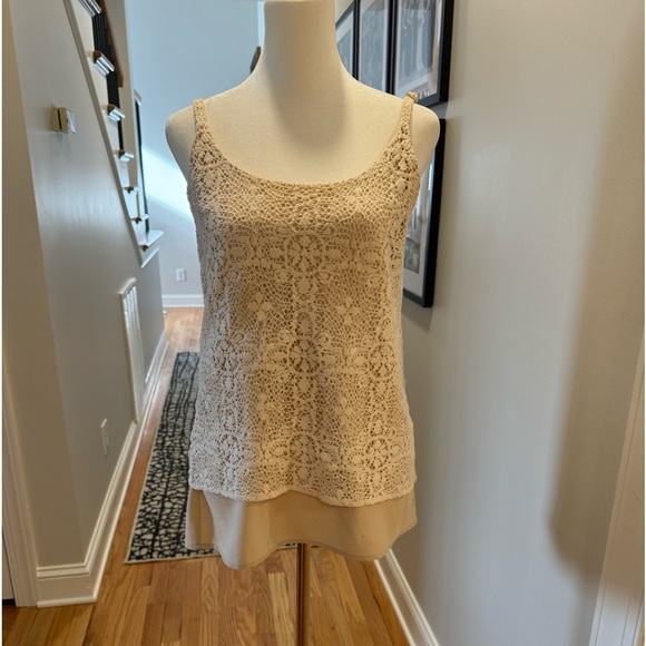 Cabi Cream Crochet Lace Tank Top - Picture 3 of 11